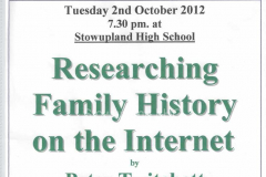 poster advertising October  2012 meeting