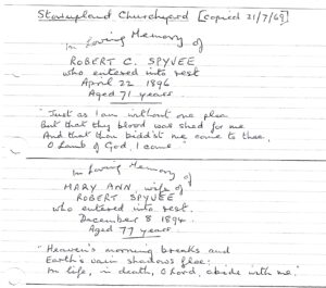 hand written notes