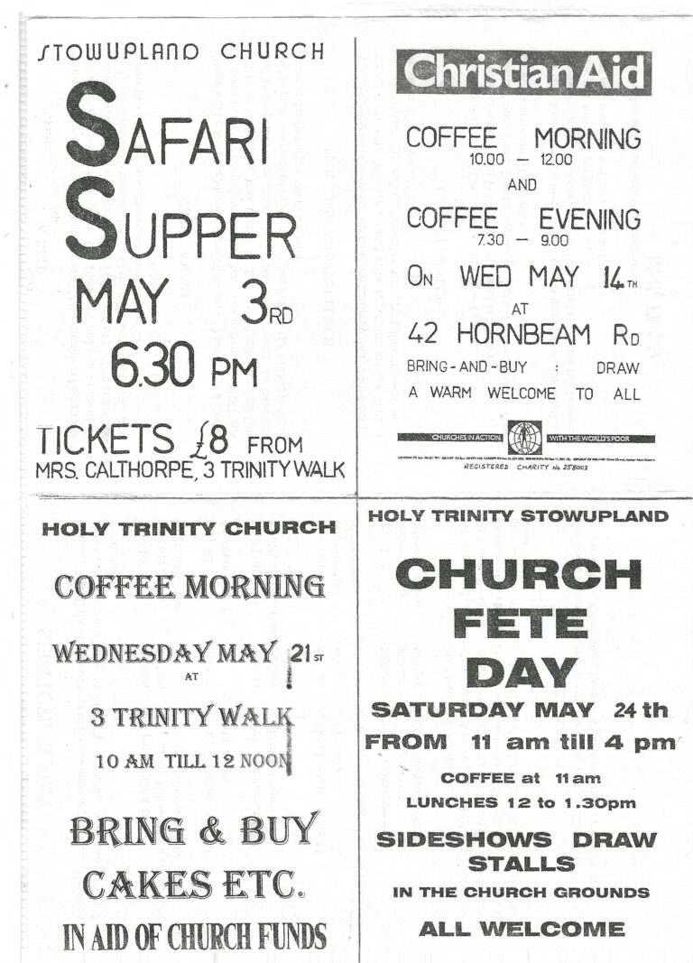 1997 leaflet advertising church fete