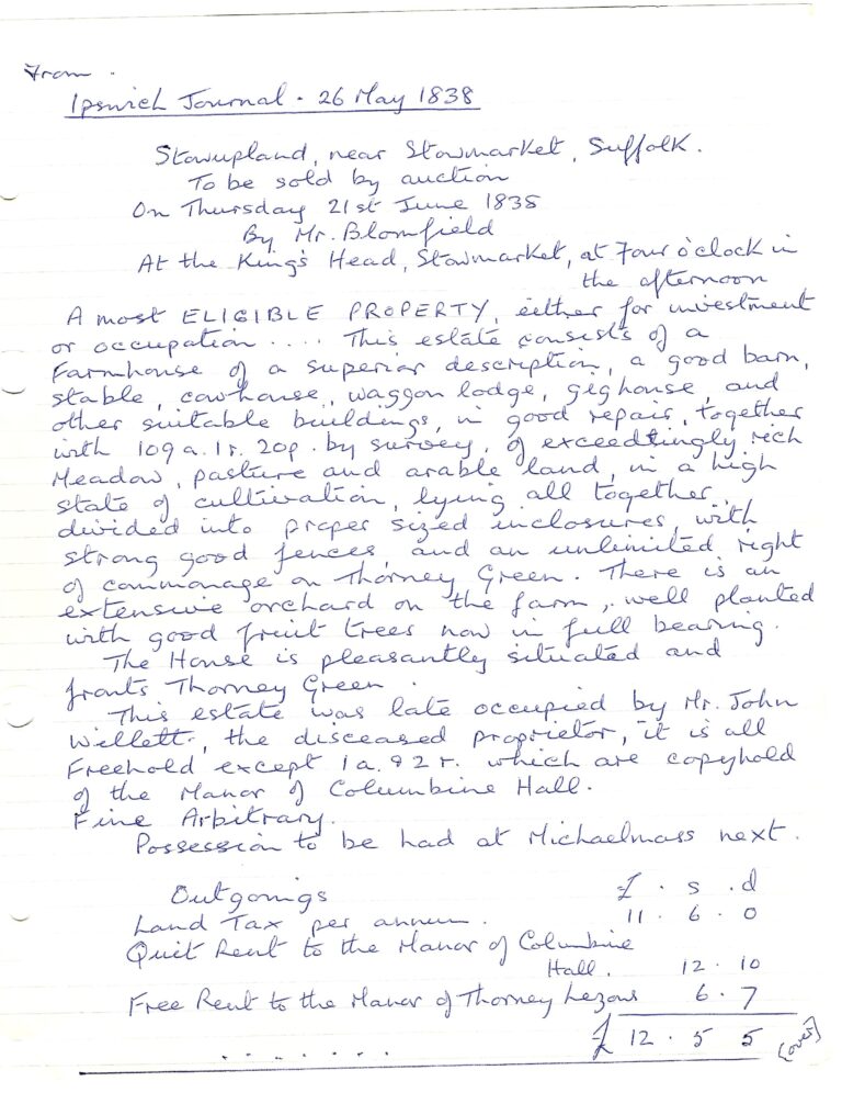 hand written text