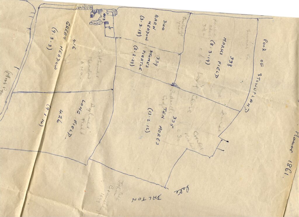 sketched map of farm fields