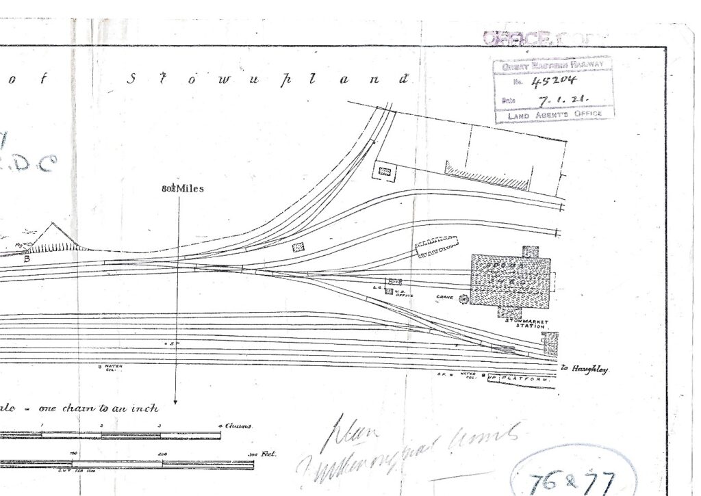 plan of Stowmarket railway sidings