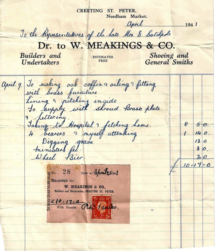 hand written invoice