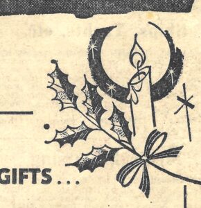 black and white christmas candle