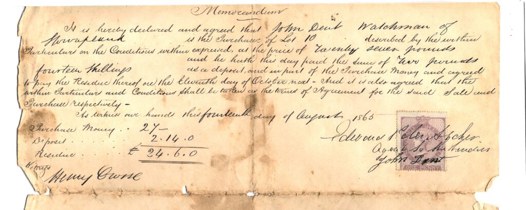 hand written sale agreement