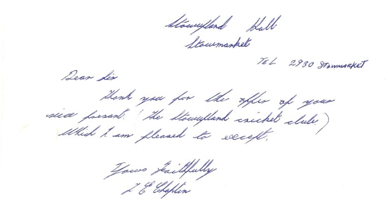 hand written note
