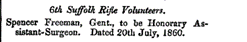 1860 appointment as asst surgeon
