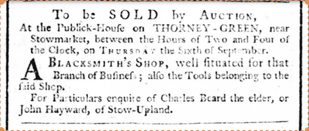 1770 sale of blacksmith