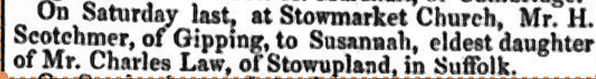 1842 marriage announcement