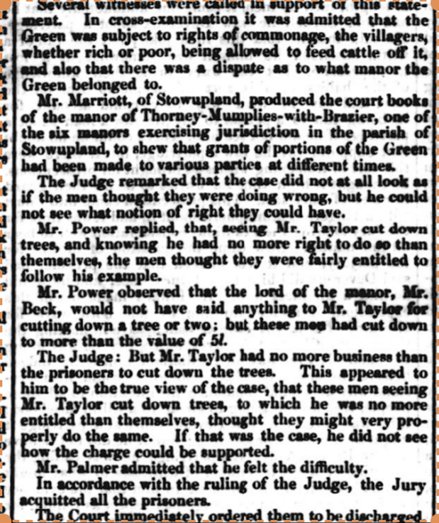 1851 prosecuted for cutting down trees on Thorney Green