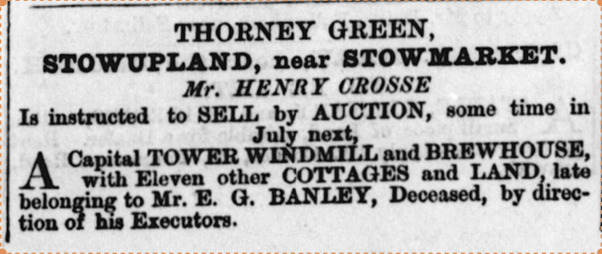 1867 advert for auction