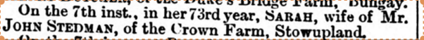 1873 death announcement