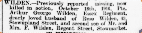 1917 death announcement