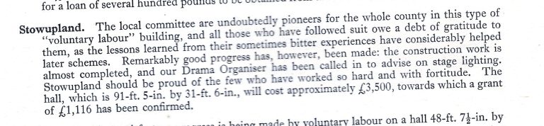 text about building a village hall