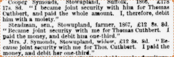 1868 claims for recovery of debt