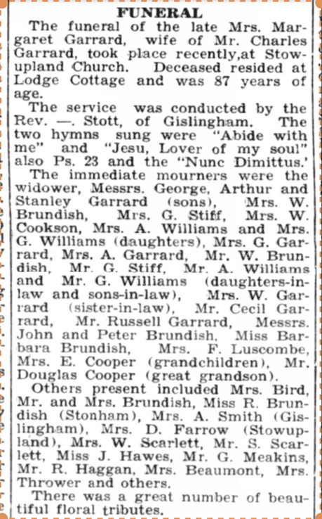 1949 funeral report