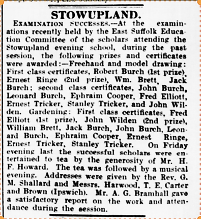 1907 Evening school prizes