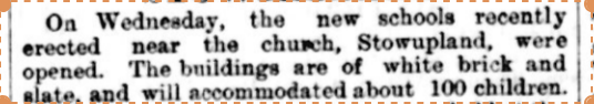 1865 pres report on the opening of Stowupland school