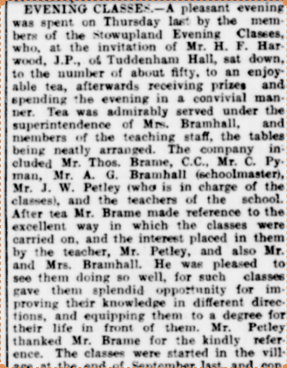 1909 press article on a tea