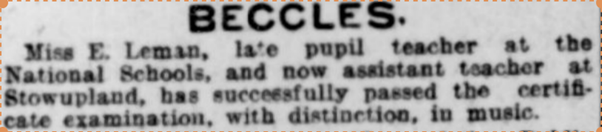 1909 teacher appointment
