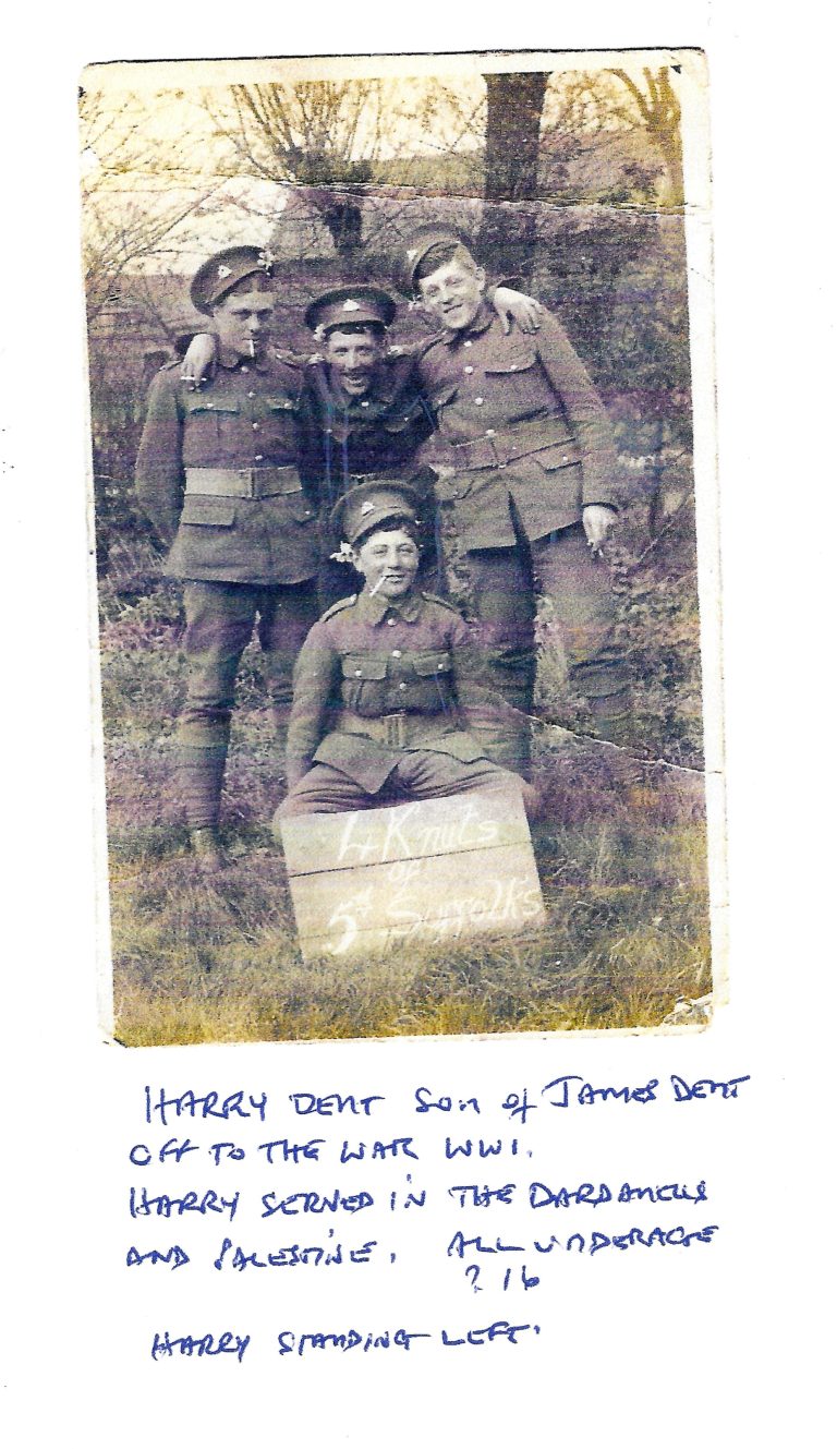 4 young boys in WW1 uniform