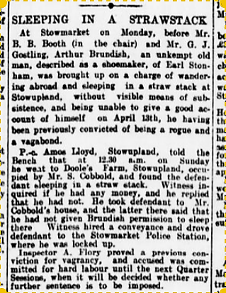1913 arrest of a vagrant
