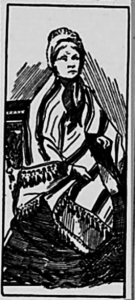 Black and White sketch of early 20th century lady