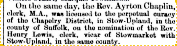 1872 appointment of vicar