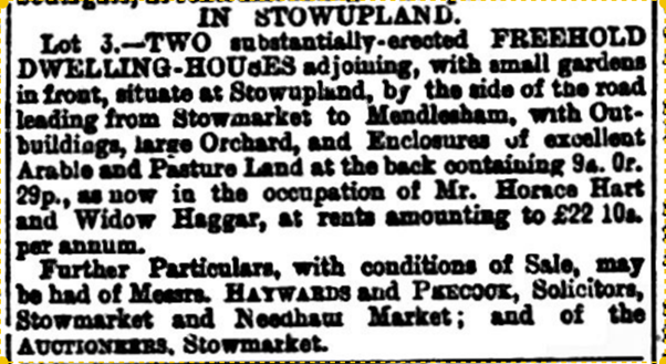 1893 advert for sale of property