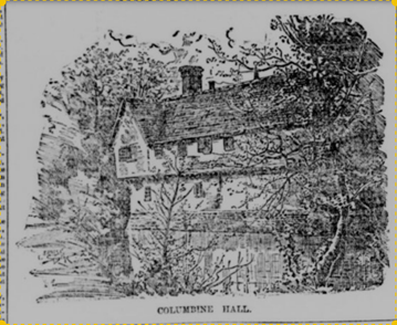 late 19th century sketch of Columbine Hall, Stowupland