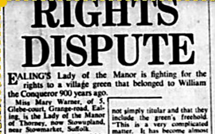 press cutting of land dispute 1964