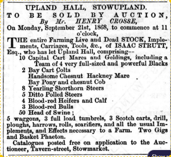 1864 sale of stock