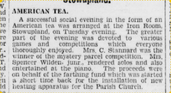 press report of 1931 social evening