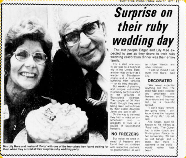 1977 Ruby Wedding celebration